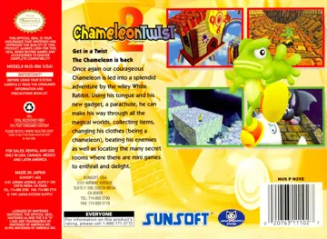 Chameleon Twist 2 (USA) box cover back